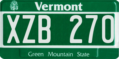 VT license plate XZB270