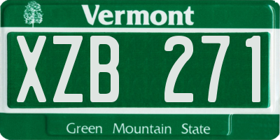 VT license plate XZB271