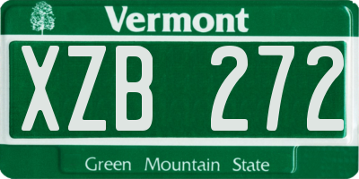 VT license plate XZB272