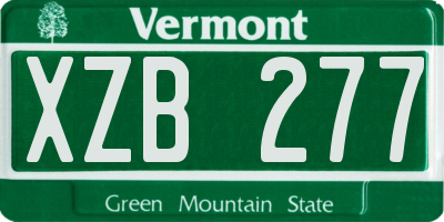 VT license plate XZB277