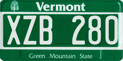 VT license plate XZB280