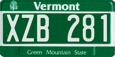 VT license plate XZB281