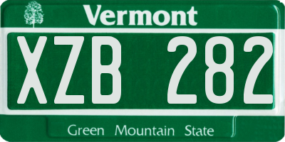 VT license plate XZB282