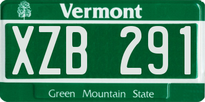 VT license plate XZB291
