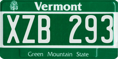 VT license plate XZB293