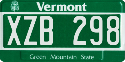 VT license plate XZB298