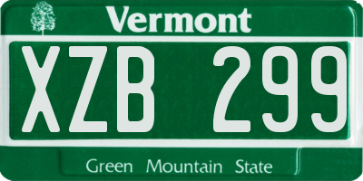 VT license plate XZB299