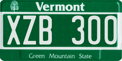 VT license plate XZB300