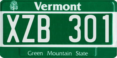 VT license plate XZB301