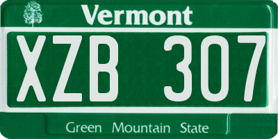 VT license plate XZB307
