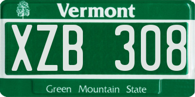 VT license plate XZB308