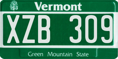 VT license plate XZB309