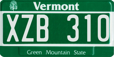 VT license plate XZB310