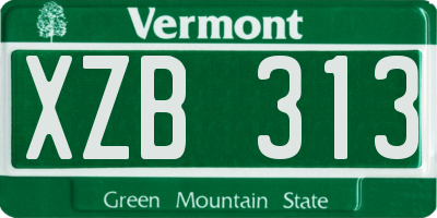 VT license plate XZB313