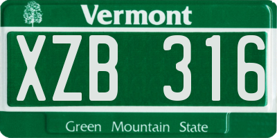 VT license plate XZB316