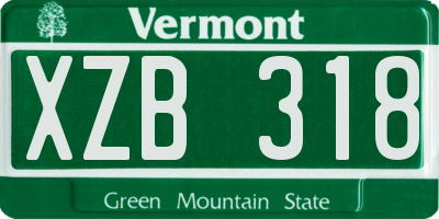 VT license plate XZB318