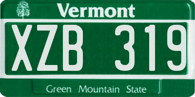 VT license plate XZB319
