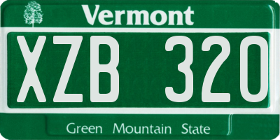 VT license plate XZB320