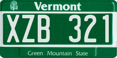 VT license plate XZB321