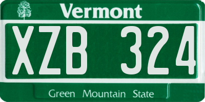VT license plate XZB324