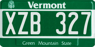 VT license plate XZB327