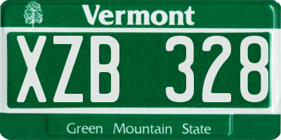 VT license plate XZB328
