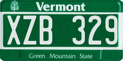VT license plate XZB329