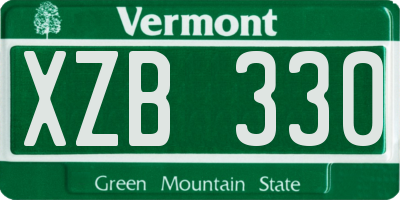 VT license plate XZB330