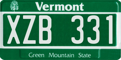 VT license plate XZB331