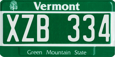 VT license plate XZB334