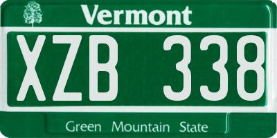 VT license plate XZB338
