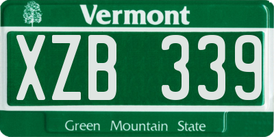 VT license plate XZB339
