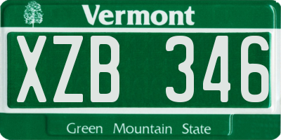 VT license plate XZB346