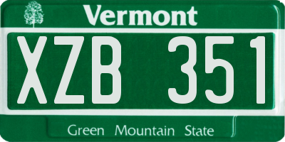 VT license plate XZB351