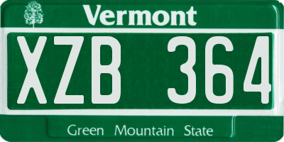 VT license plate XZB364