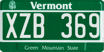 VT license plate XZB369