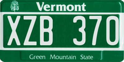 VT license plate XZB370