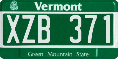 VT license plate XZB371