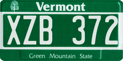 VT license plate XZB372