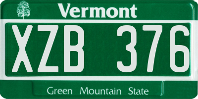 VT license plate XZB376