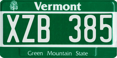VT license plate XZB385
