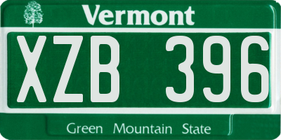 VT license plate XZB396