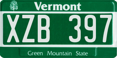 VT license plate XZB397
