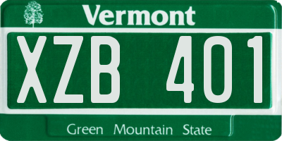 VT license plate XZB401