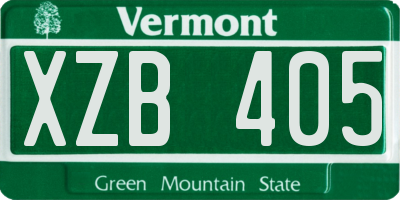 VT license plate XZB405