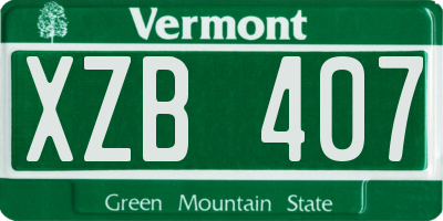 VT license plate XZB407