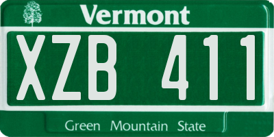 VT license plate XZB411