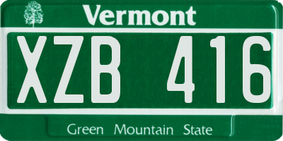 VT license plate XZB416