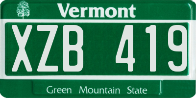 VT license plate XZB419
