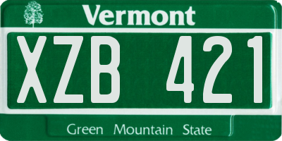 VT license plate XZB421
